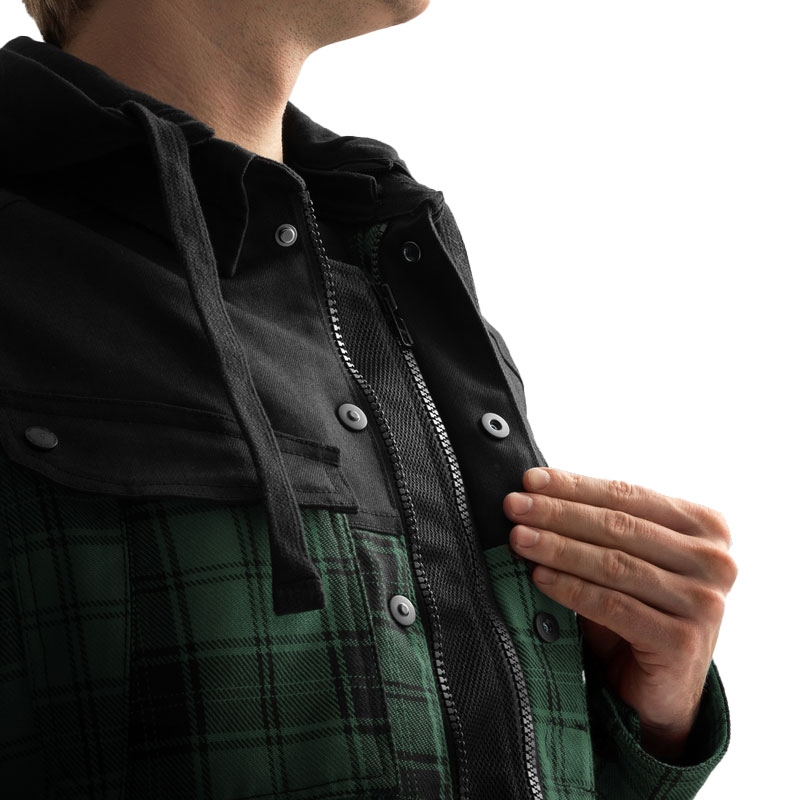 Chemise moto Rebelhorn Shifter noir-vert