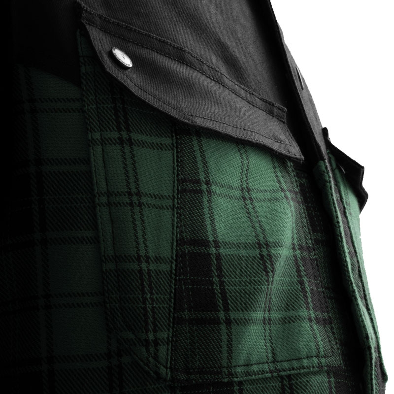 Chemise moto Rebelhorn Shifter noir-vert