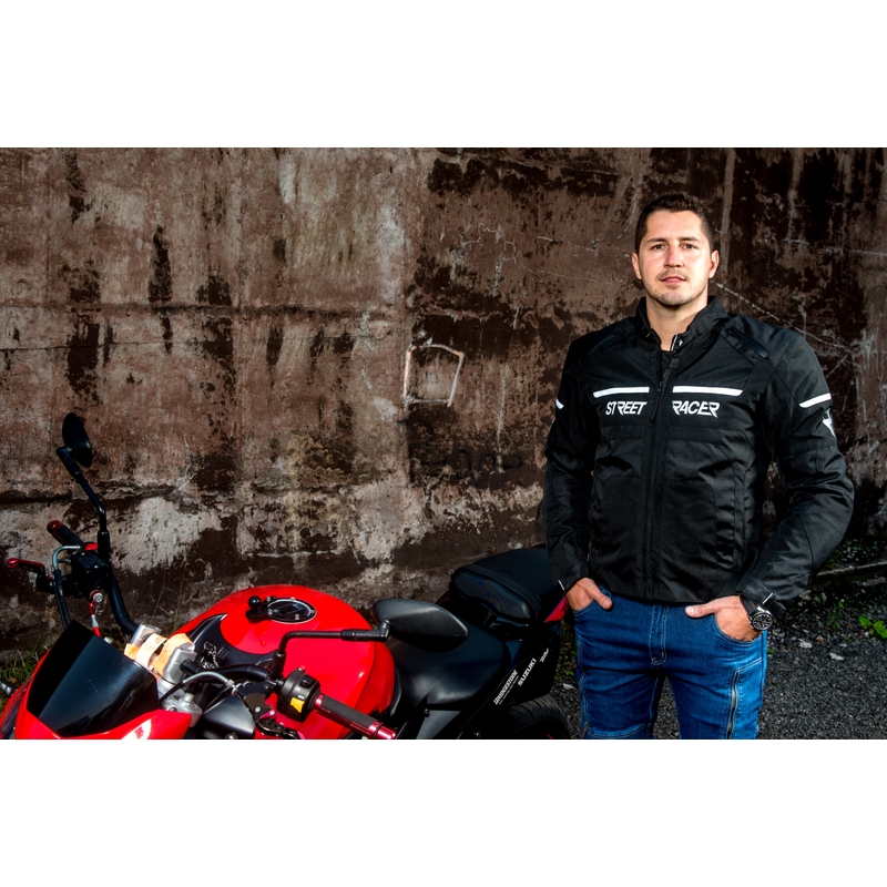 Bunda na motorku Street Racer Definit černo-bílá výprodej