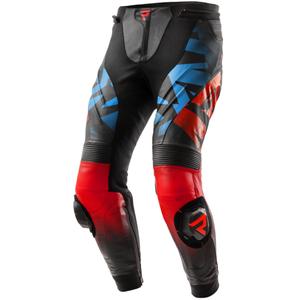 Pantalon moto en cuir Rebelhorn Inferno noir-bleu-blanc-rouge