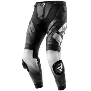Pantalon moto en cuir Rebelhorn Inferno noir et blanc