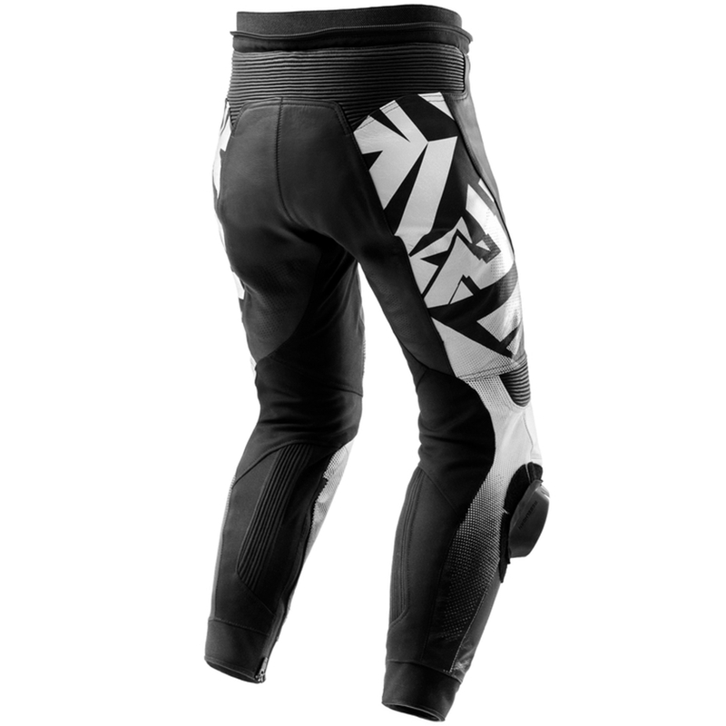 Pantalon moto en cuir Rebelhorn Inferno noir et blanc