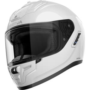 Casque moto intégral SENA avec casque Phantom, blanc