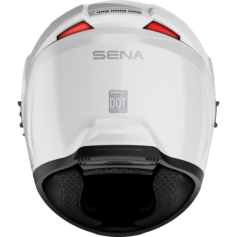 Casque moto intégral SENA avec casque Phantom, blanc