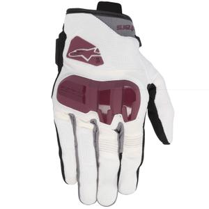 Gants de moto femme Alpinestars Chrom V2 blanc cassé-violet