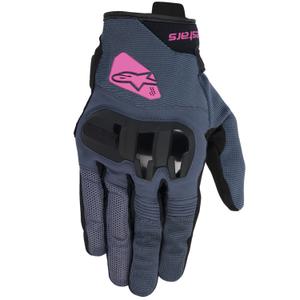 Gants de moto Alpinestars Chrom V2 pour femme, gris foncé, noir et violet