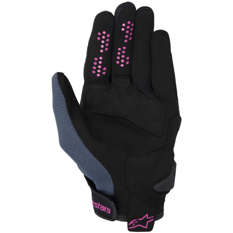 Gants de moto Alpinestars Chrom V2 pour femme, gris foncé, noir et violet