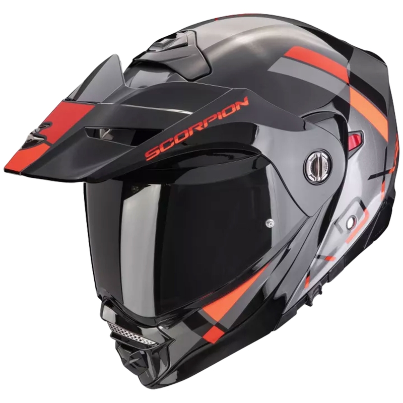Casque de moto retournable Scorpion ADX-2 GALANE argent-noir-rouge soldes