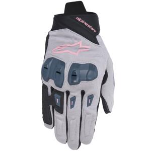 Gants moto femme Alpinestars STELLA SP X 1 gris-noir-gris foncé-rose