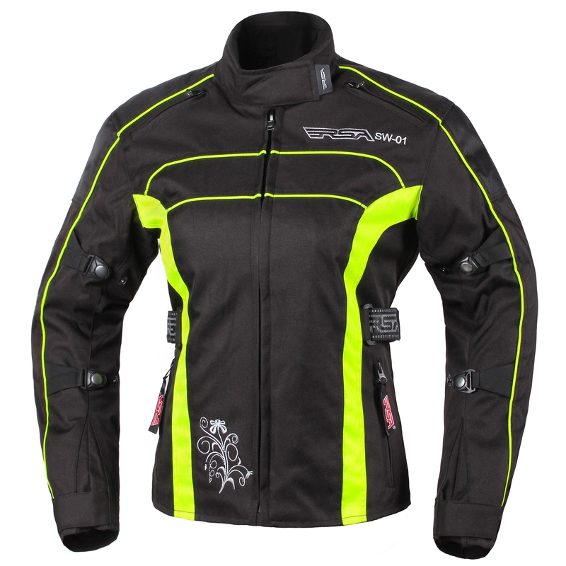 Moto bunda dámská RSA SW-01 černo-fluo žlutá výprodej