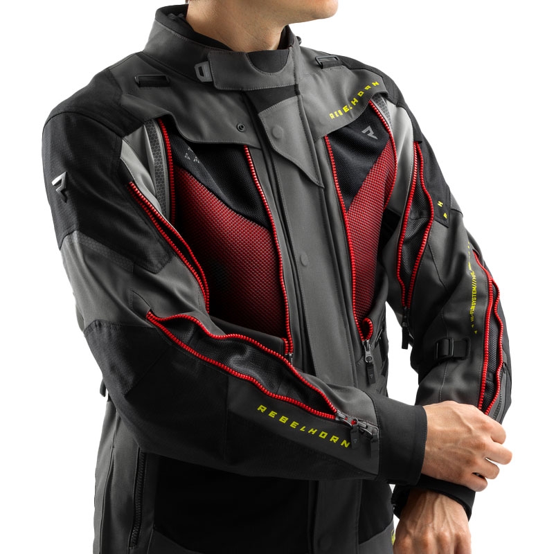 Veste moto Rebelhorn Hardy 3.0 anthracite-gris-jaune