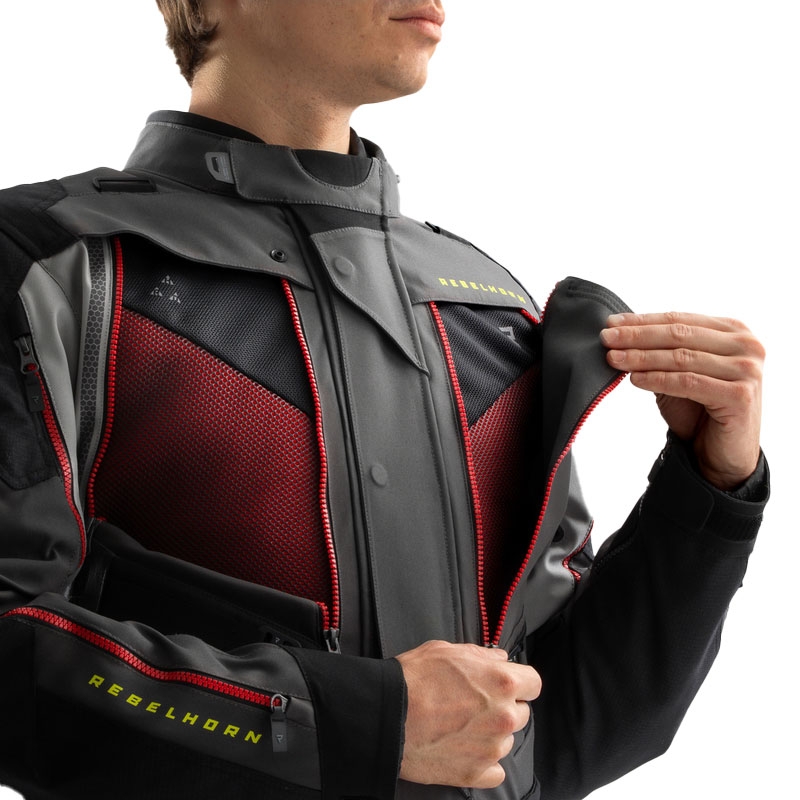 Veste moto Rebelhorn Hardy 3.0 anthracite-gris-jaune