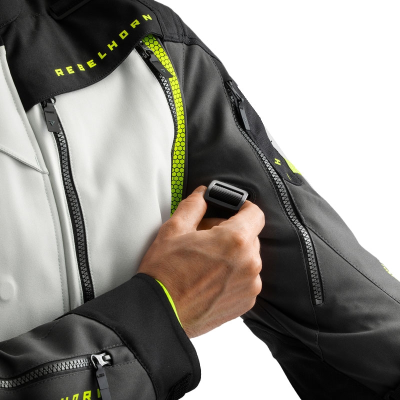 Veste moto Rebelhorn Hardy 3.0 noir-gris-jaune fluo