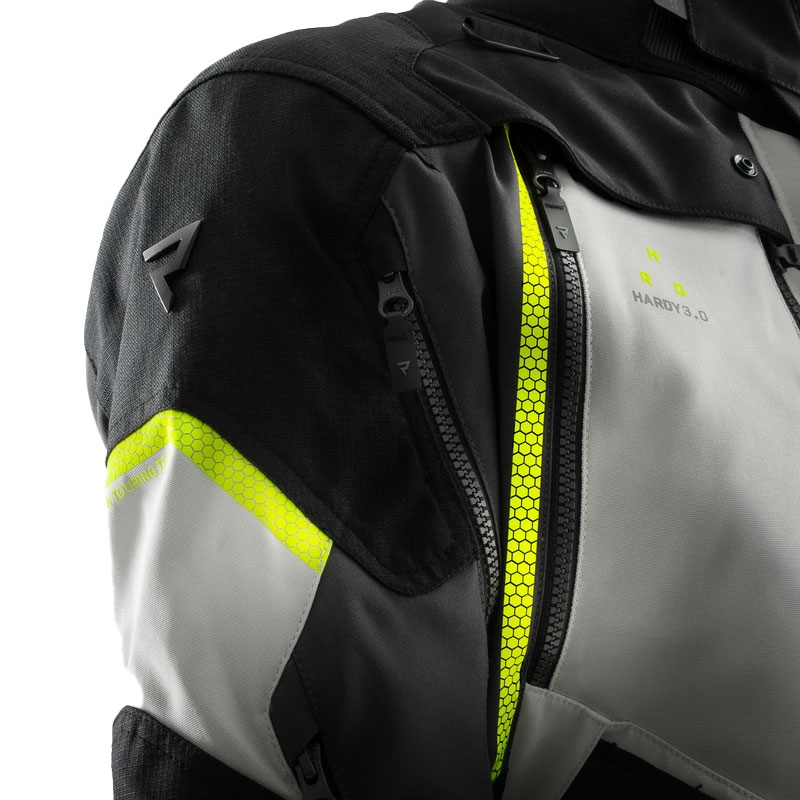Veste moto Rebelhorn Hardy 3.0 noir-gris-jaune fluo