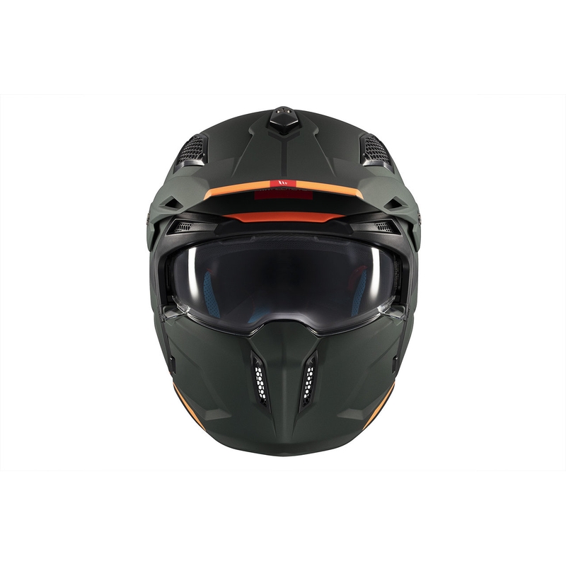 Casque jet avec masque MT Streetfighter SV S Solid A6 vert mat avec visière iridium