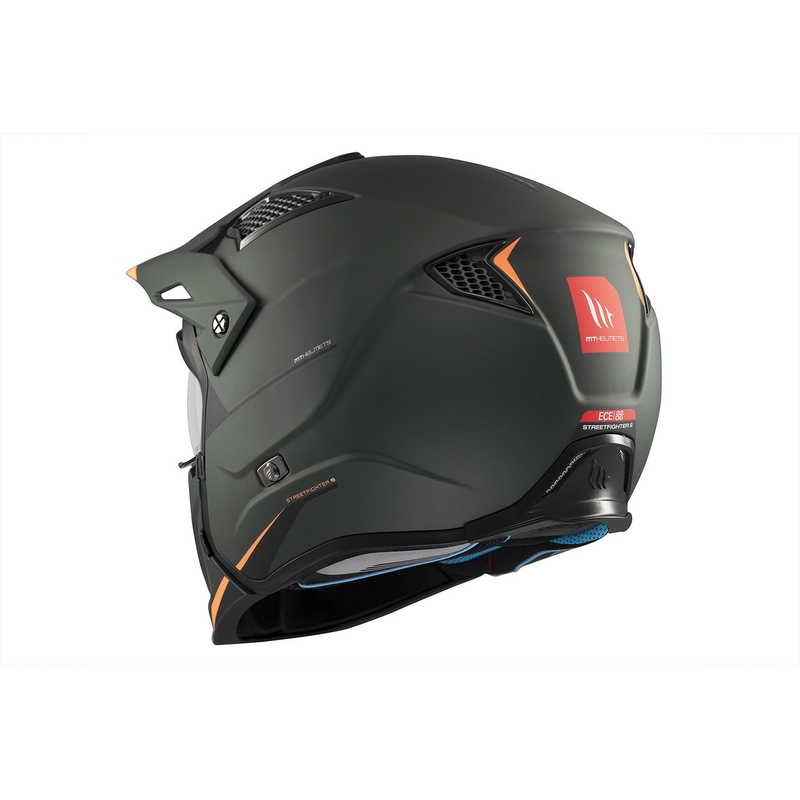 Casque jet avec masque MT Streetfighter SV S Solid A6 vert mat avec visière iridium