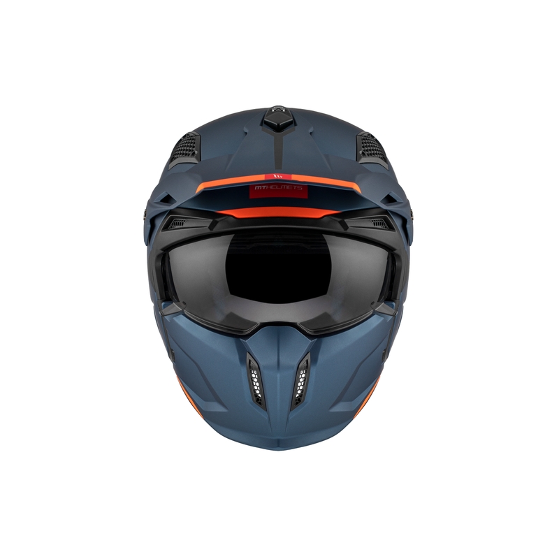Casque jet avec masque MT Streetfighter SV S Solid A7 bleu mat avec visière iridium