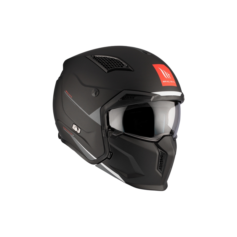 Casque jet avec masque MT Streetfighter SV S Solid A1 noir mat avec visière iridium