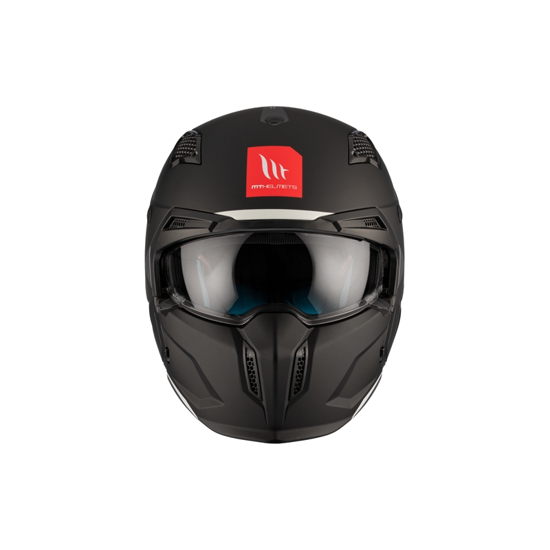 Casque jet avec masque MT Streetfighter SV S Solid A1 noir mat avec visière iridium