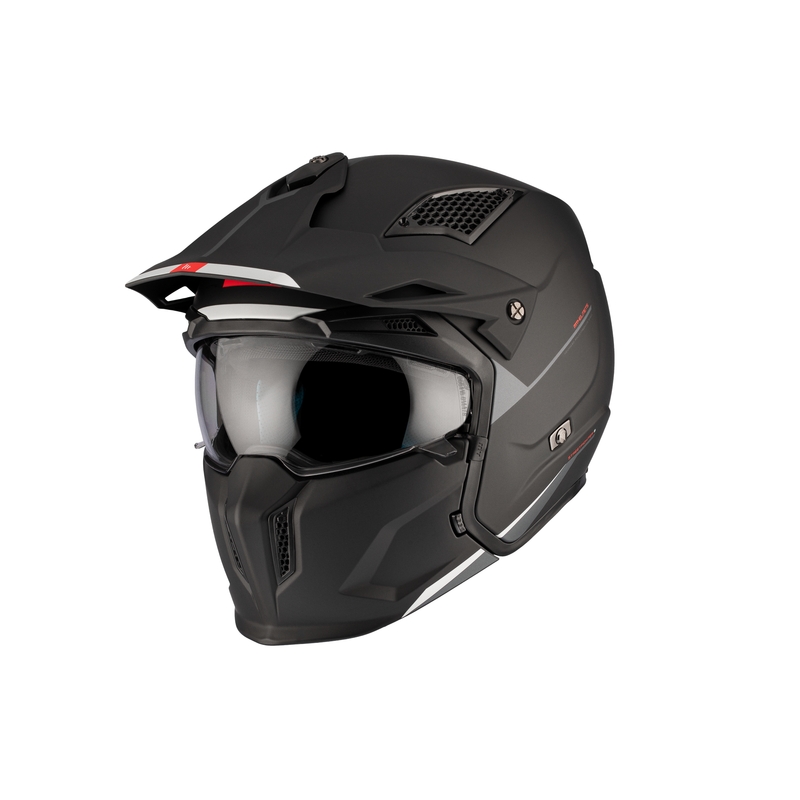 Casque jet avec masque MT Streetfighter SV S Solid A1 noir mat avec visière iridium