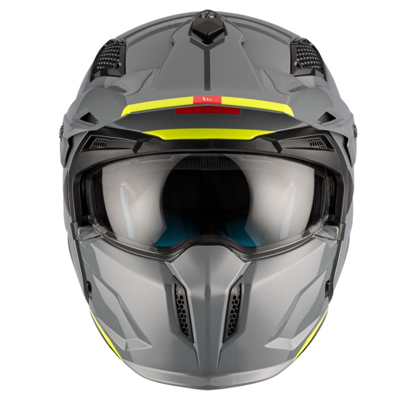 Casque jet avec masque MT Streetfighter SV S Solid A22 gris brillant avec visière iridium