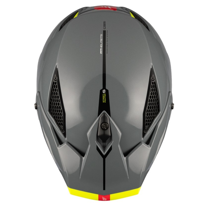 Casque jet avec masque MT Streetfighter SV S Solid A22 gris brillant avec visière iridium