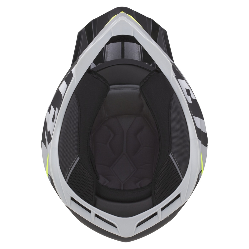 Casque motocross enfant ZED X1.9D TENDO noir mat-gris foncé-gris clair-jaune fluo