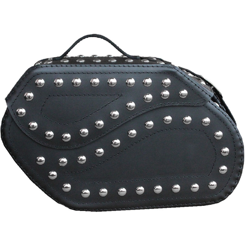 Sacoches moto en cuir RSA S221 avec serrure et rivets noir soldes