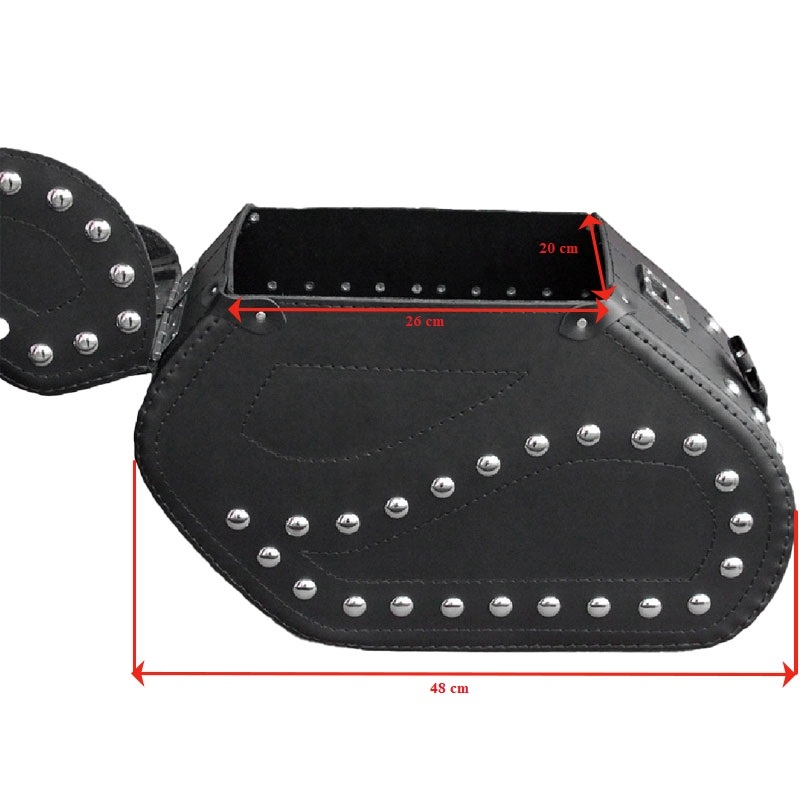 Sacoches moto en cuir RSA S221 avec serrure et rivets noir soldes