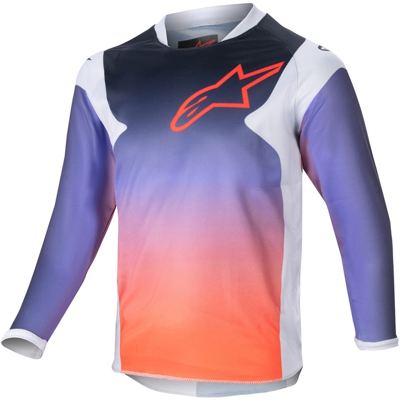Maillot de motocross Alpinestars Racer Hoen pour enfant, gris clair-dégradé-noir