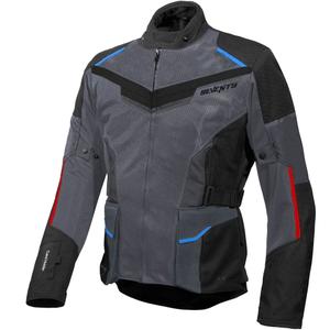 Veste moto Seventy Degrees SD-JT70 Atacama gris-bleu-rouge