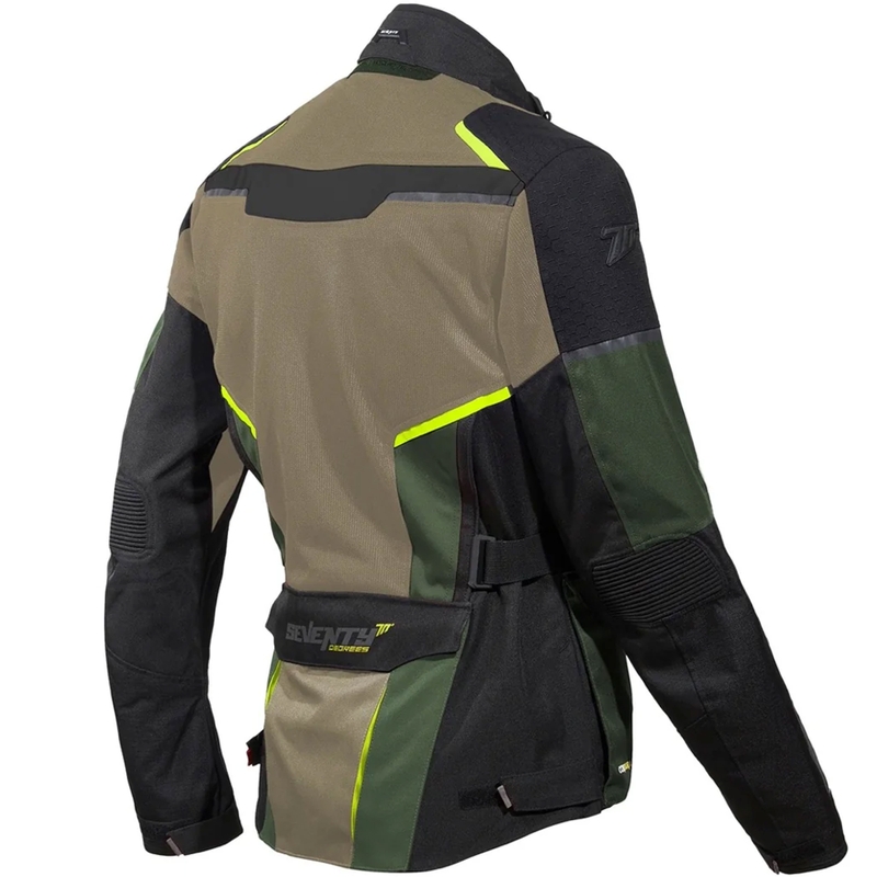 Veste moto Seventy Degrees SD-JT70 Atacama Sable-Vert-Jaune Fluo