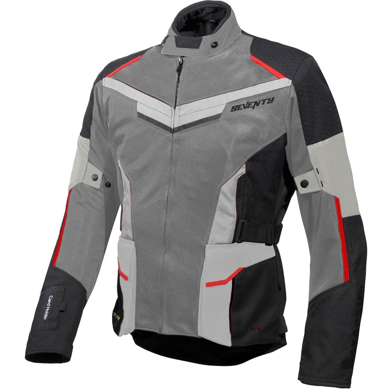 Veste moto Seventy Degrees SD-JT70 Atacama noir-gris-rouge