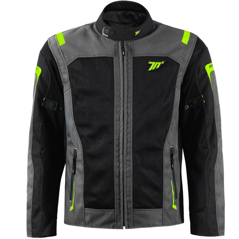 Veste moto Seventy Degrees SD-JT66 Sahara noir-jaune fluo