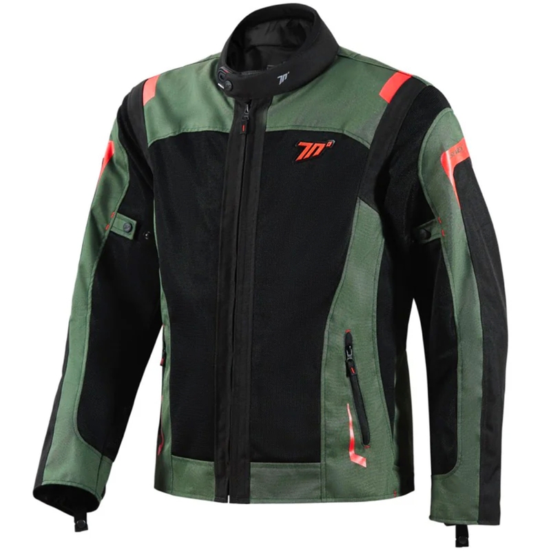 Veste de moto Seventy Degrees SD-JT66 Sahara kaki rouge