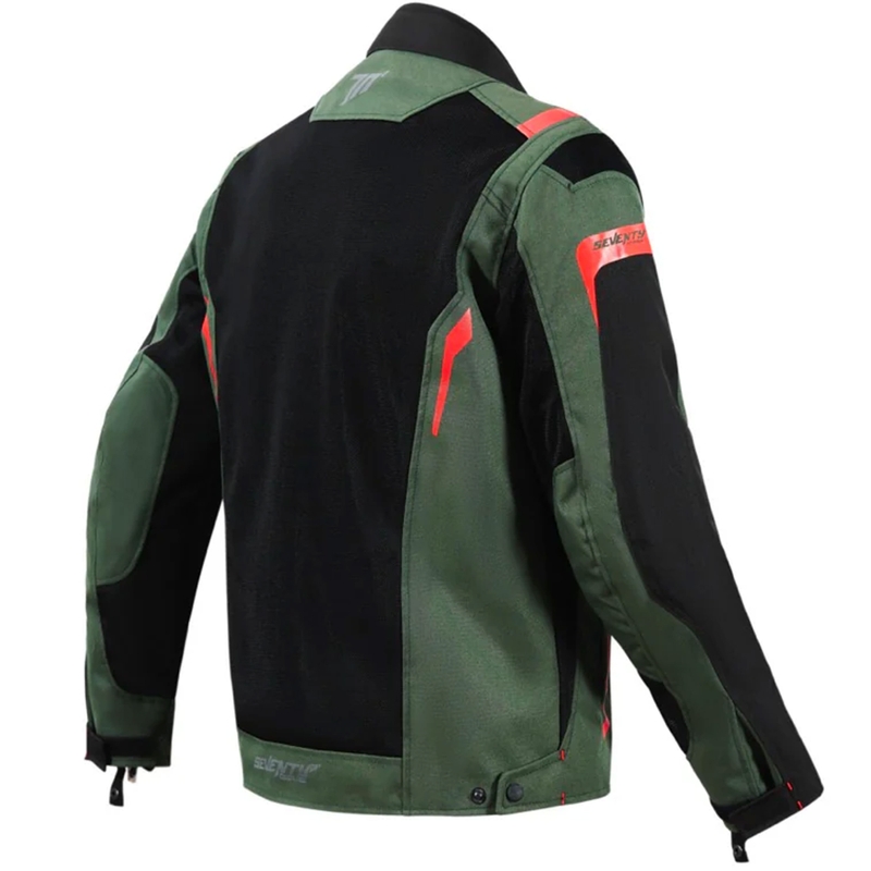 Veste de moto Seventy Degrees SD-JT66 Sahara kaki rouge