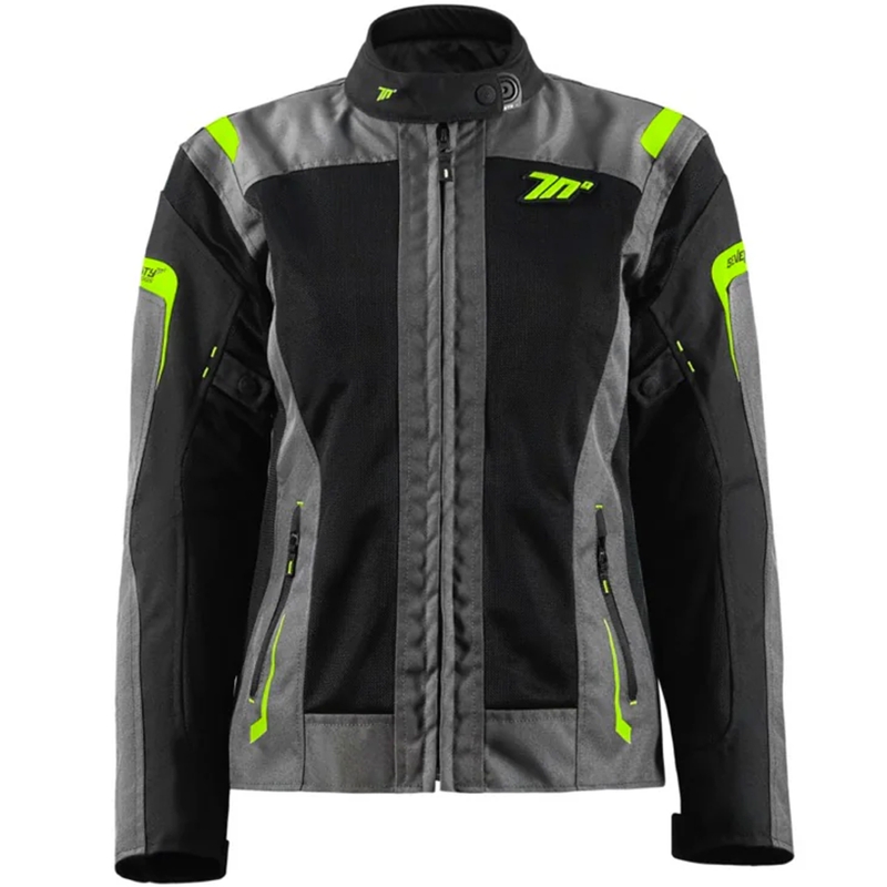 Veste moto femme Seventy Degrees SD-JT68 Sahara noir-jaune fluo