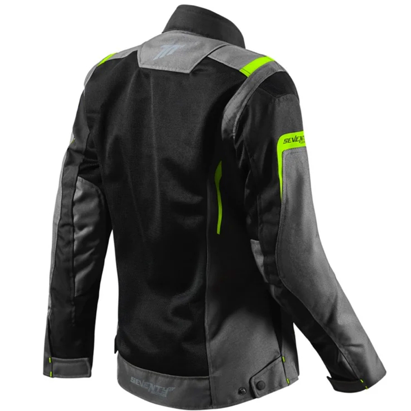 Veste moto femme Seventy Degrees SD-JT68 Sahara noir-jaune fluo