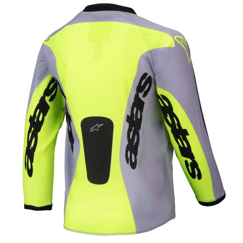 Maillot de motocross Alpinestars Racer Veil Kids gris-jaune fluo