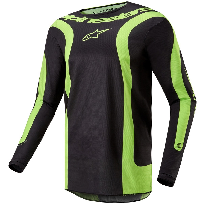 Maillot de motocross Alpinestars Fluid Lurv noir-jaune fluo