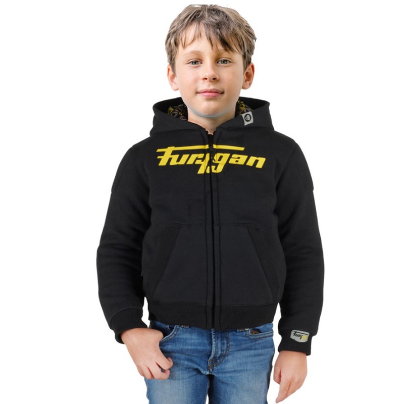 Sweat-shirt moto Furygan Luxio Kid noir et jaune