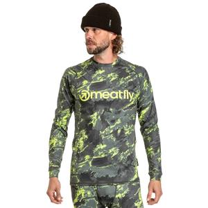 T-shirt thermique homme Meatfly Avery bleu-vert camo