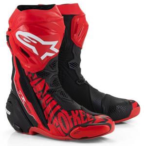 Bottes de moto Alpinestars Supertech R Vented édition limitée Francesco Bagnaia rouge-noir