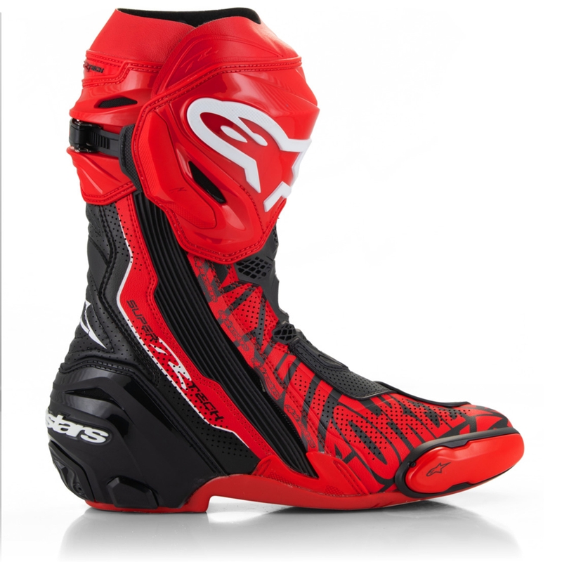 Bottes de moto Alpinestars Supertech R Vented édition limitée Francesco Bagnaia rouge-noir