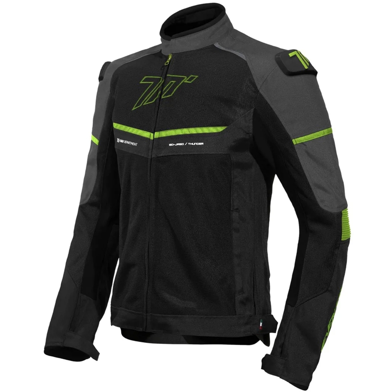 Veste moto Seventy Degrees SD-JR60 Thunder noir-jaune fluo
