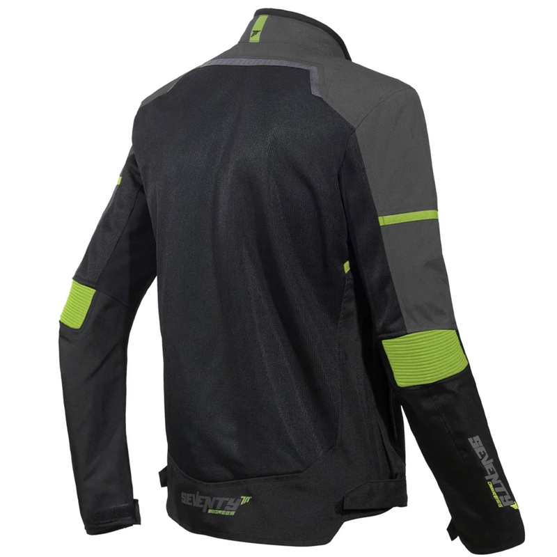 Veste moto Seventy Degrees SD-JR60 Thunder noir-jaune fluo