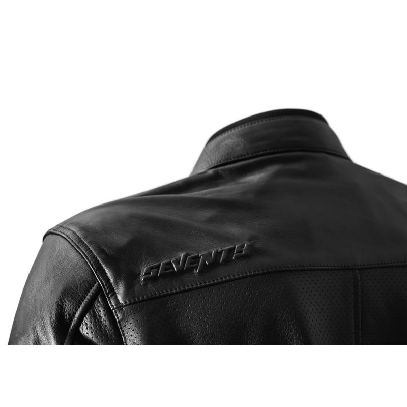 Seventy Degrees SD-JL4 Legend Veste de moto classique en cuir noir