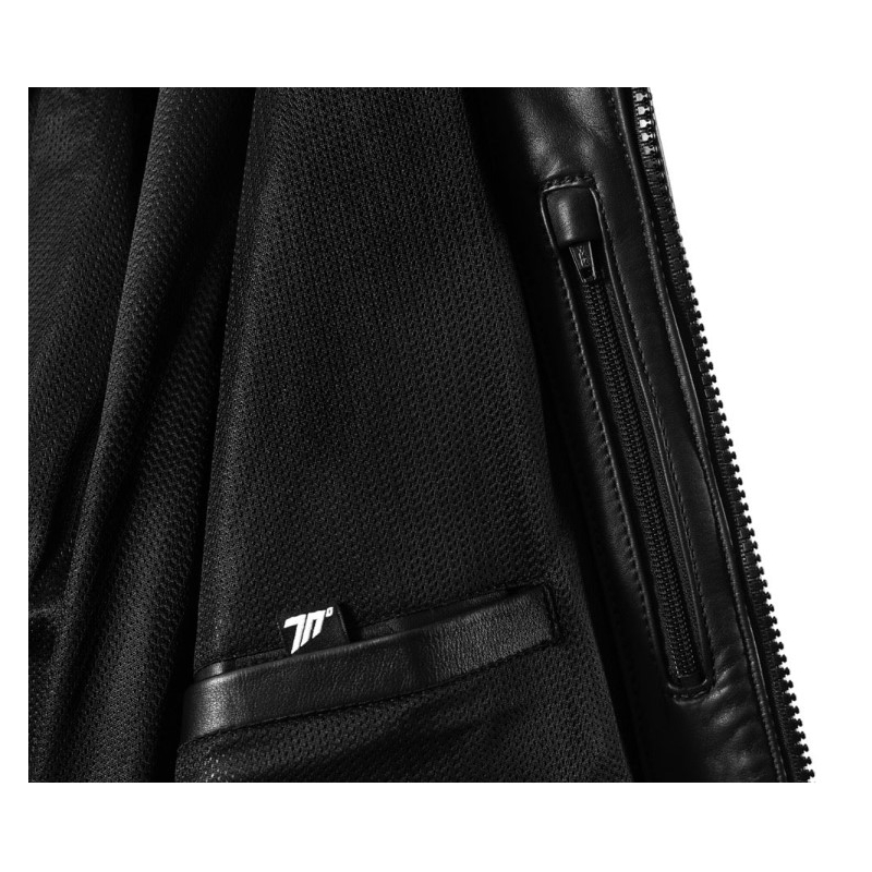 Seventy Degrees SD-JL4 Legend Veste de moto classique en cuir noir
