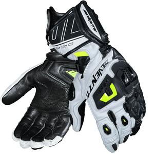 Gants de moto Seventy Degrees SD-R24 Pista Blanc-Noir-Jaune fluo
