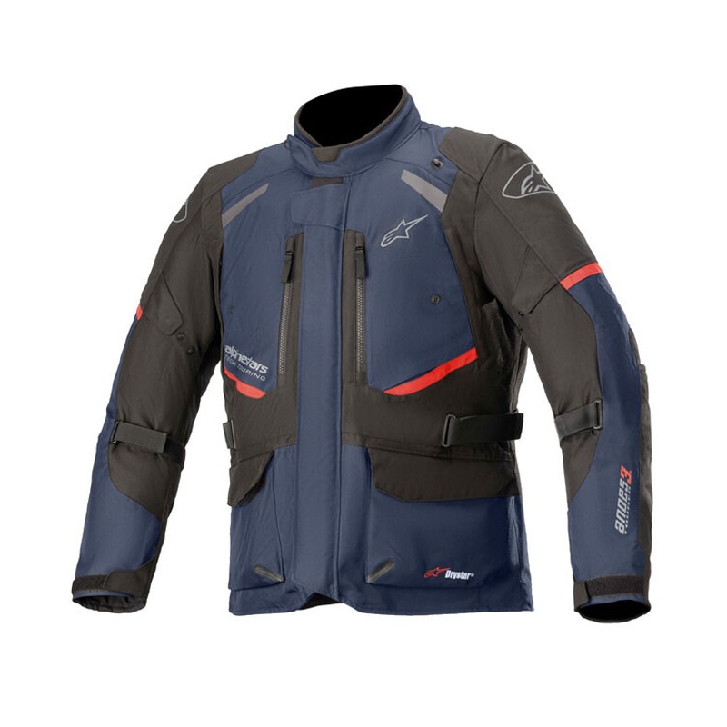 Veste moto Alpinestars Andes Drystar bleu foncé-noir-rouge